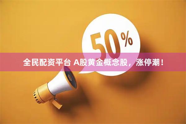 全民配资平台 A股黄金概念股，涨停潮！