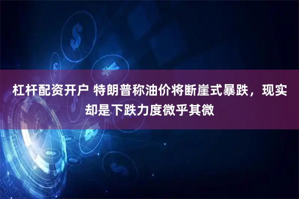 杠杆配资开户 特朗普称油价将断崖式暴跌，现实却是下跌力度微乎其微